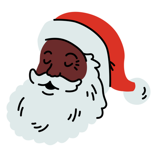 Papai Noel preto usando um chapéu vermelho Desenho PNG