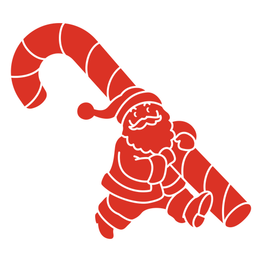 Papá Noel juguetón con diseño de bastón de caramelo Diseño PNG