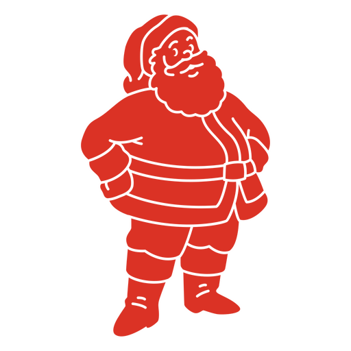 Papai Noel vermelho em pé Desenho PNG