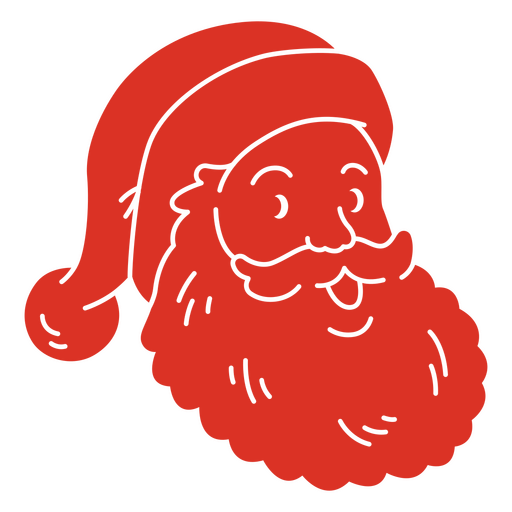 Cara vermelha de Papai Noel com barba Desenho PNG