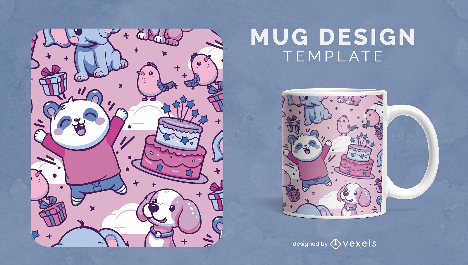 Birthday animals mug design