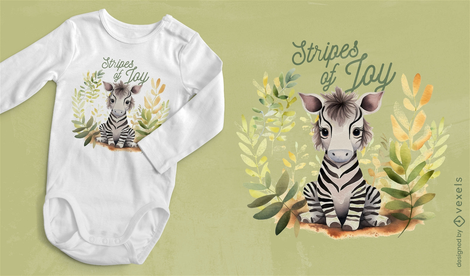 Bebé animal cebra linda camiseta psd