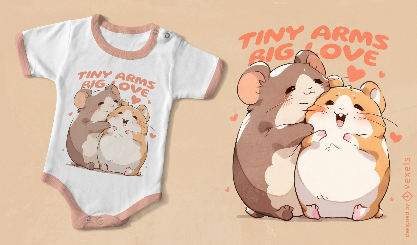 Cute hamster animal friends t-shirt psd