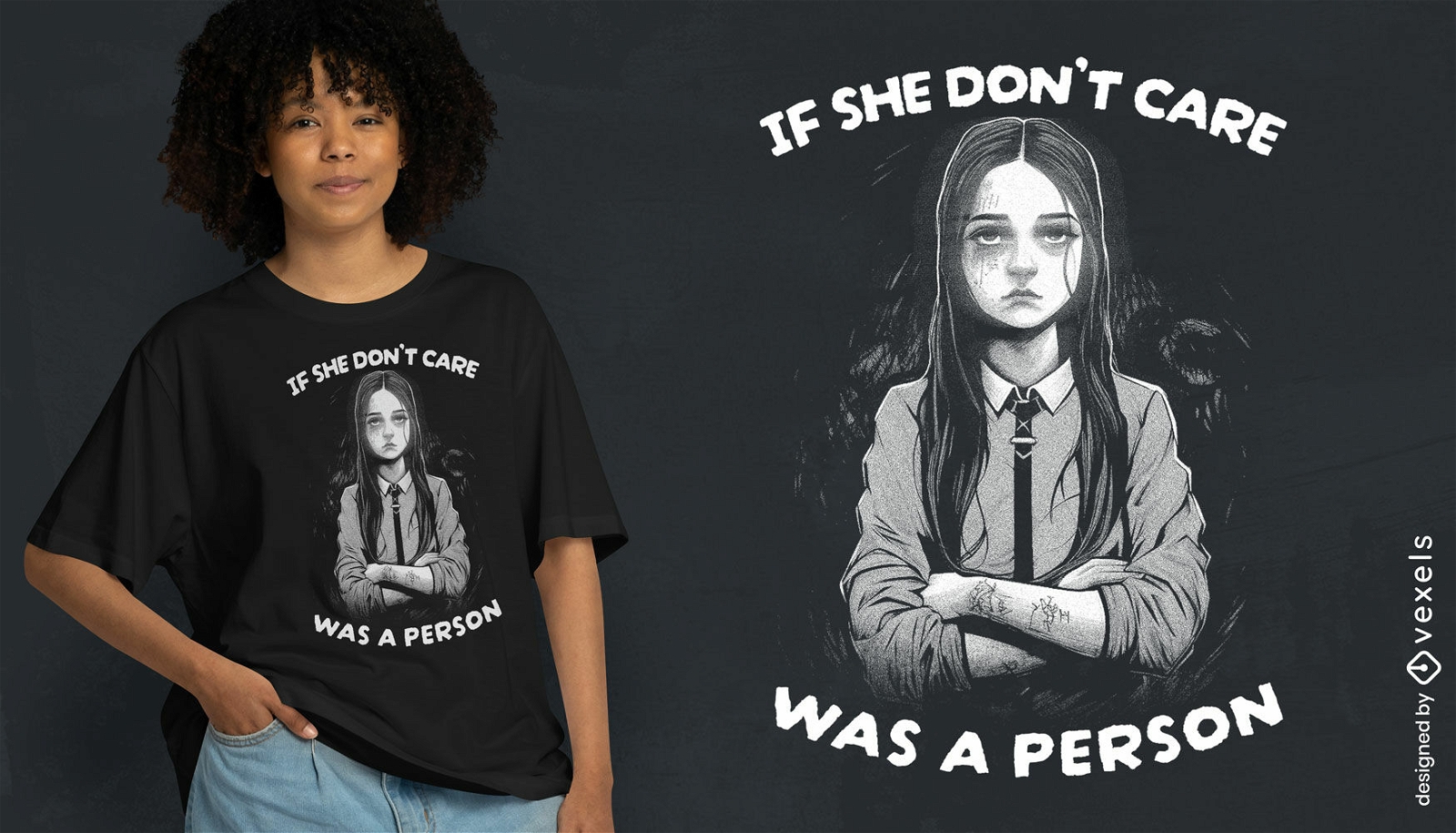 If she don't care was a person t-shirt design
