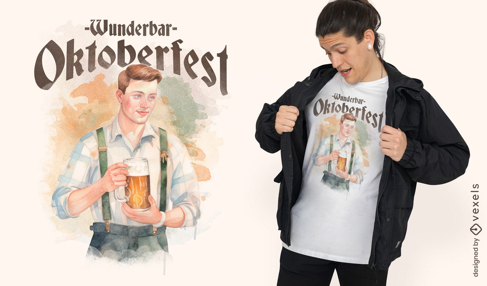 Diseño de camiseta de cerveza de hombre Oktoberfest