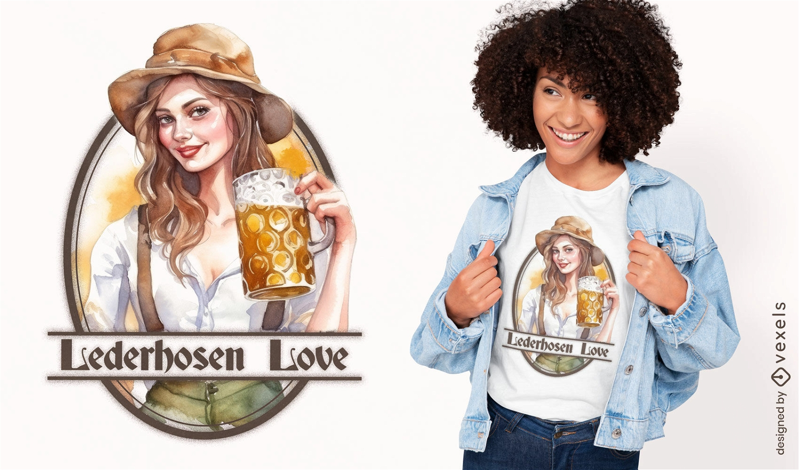 Design de camiseta de cerveja de mulher Oktoberfest