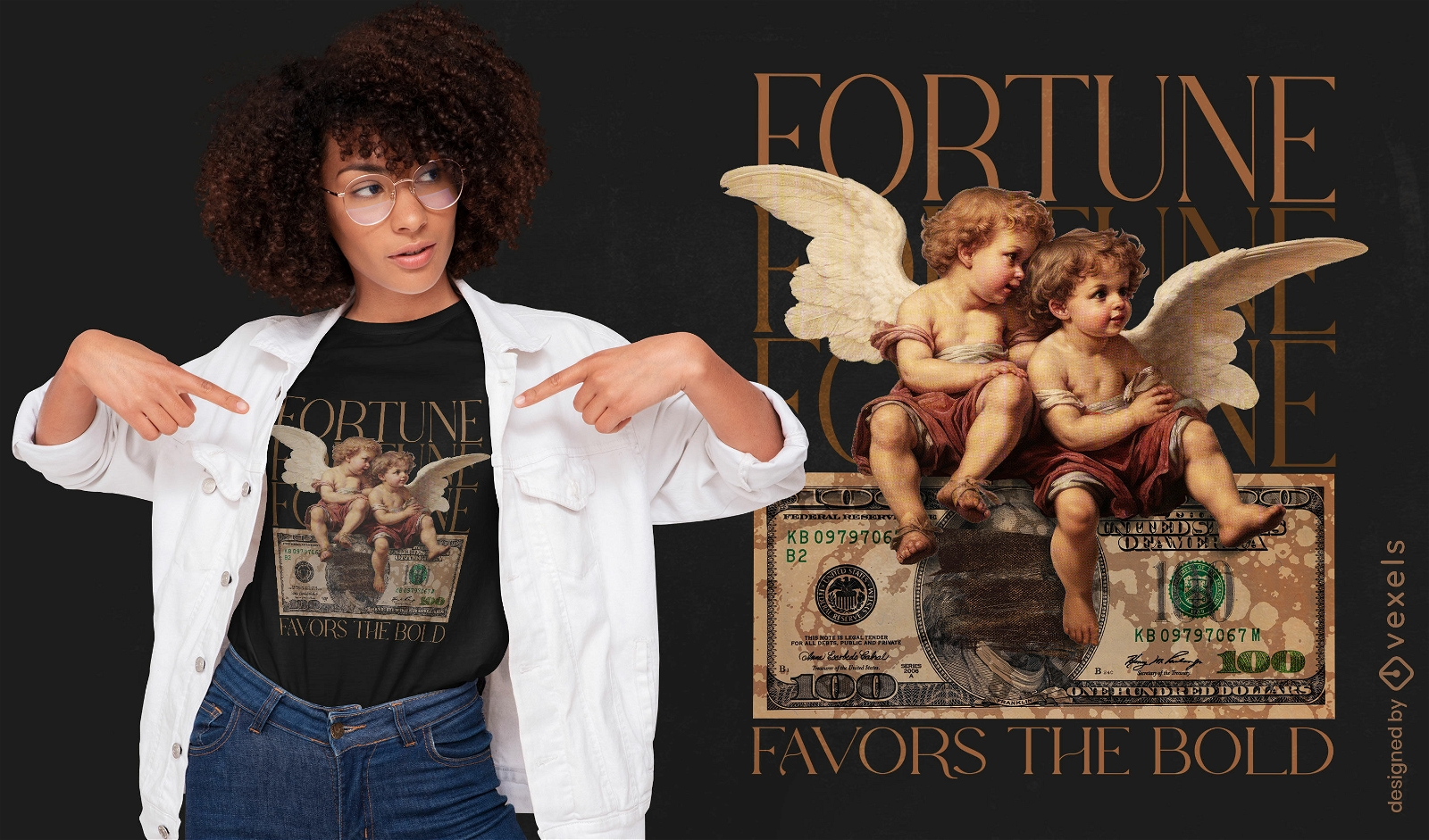 Fortune favors the bold psd t-shirt design