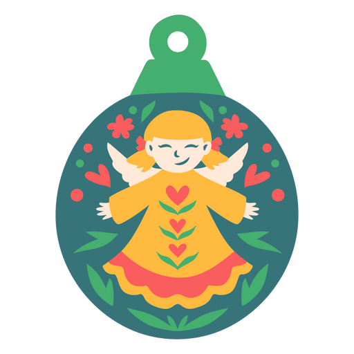 Christmas ornament with an angel on it PNG Design