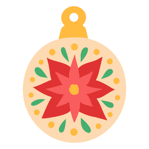 Christmas ornament with a flower on it PNG Design