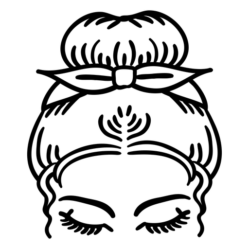 Ilustração de penteado charmoso com laço Desenho PNG