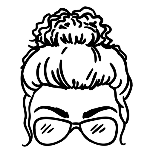 Ilustração de coque estiloso e óculos de sol Desenho PNG