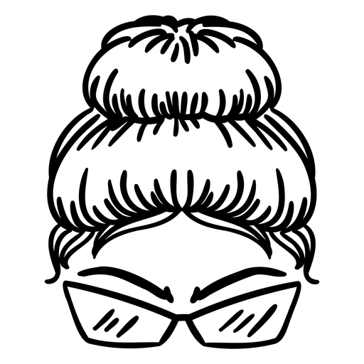 Design gráfico de penteado com coque estiloso Desenho PNG