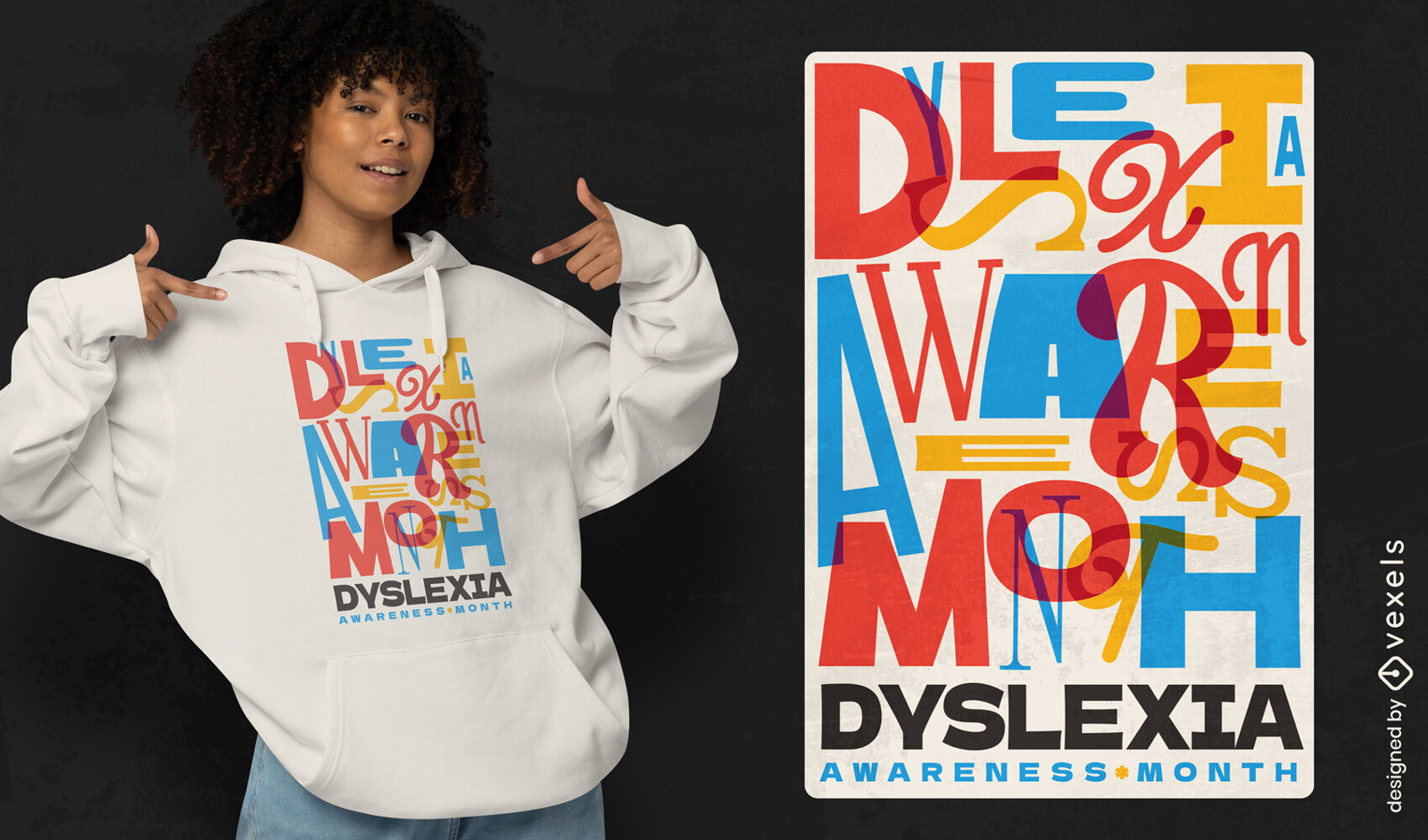 Dyslexia awareness month t-shirt  design