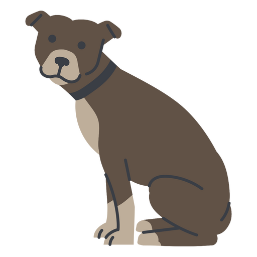 Pit bull dog sitting down PNG Design