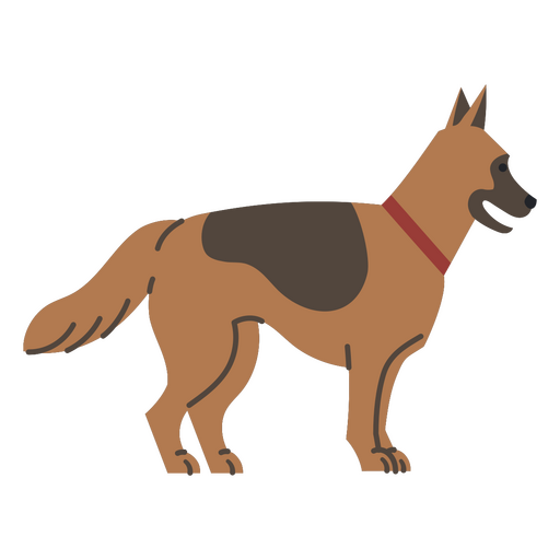 Stylized brown dog silhouette illustration design PNG Design