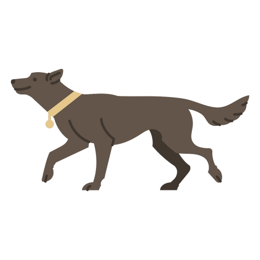 Playful illustrated dog design with a collar PNG Design