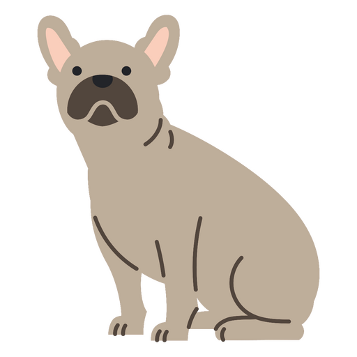 Desenho de buldogue francês sentado Desenho PNG