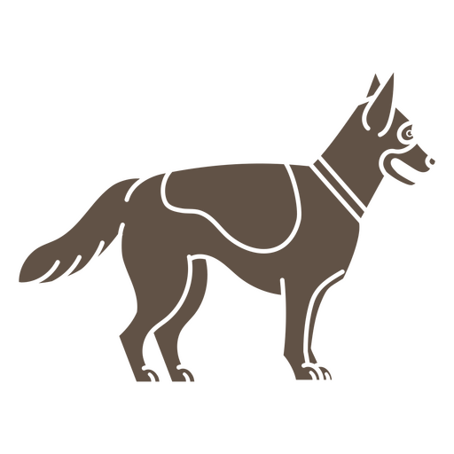Stilisiertes braunes Hundesilhouette-Design PNG-Design