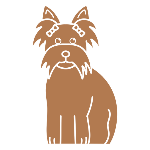 Brown dog sitting PNG Design