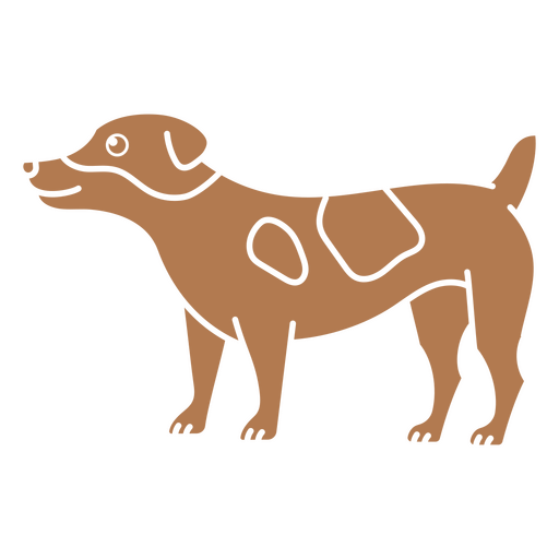 Ilustração de design de silhueta de cachorro laranja caprichosa Desenho PNG