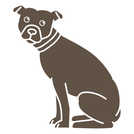 Brown dog sitting down PNG Design