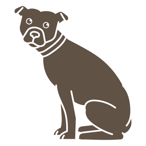 Perro marrón sentado Diseño PNG