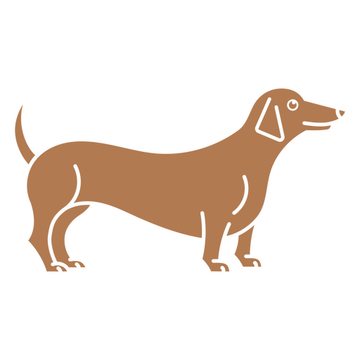 Perro salchicha marrón de pie Diseño PNG