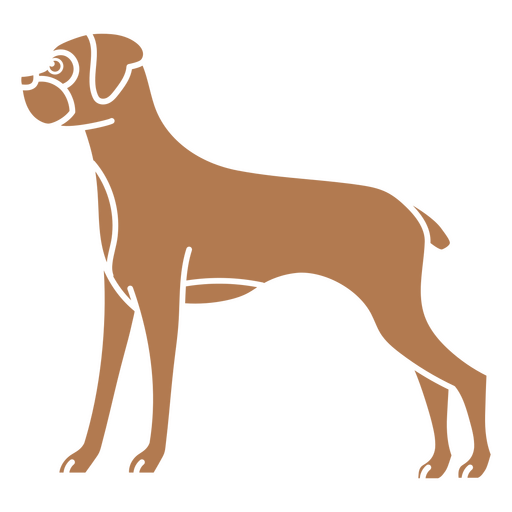 Stylized boxer dog silhouette art PNG Design
