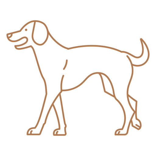 Esquema lúdico de un diseño de perro feliz. Diseño PNG