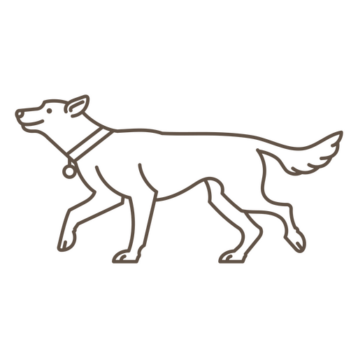 Ilustração lúdica de cachorro em arte linear Desenho PNG