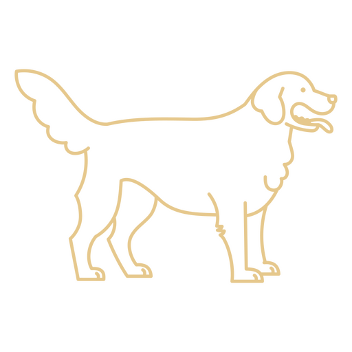 Playful golden retriever outline design PNG Design
