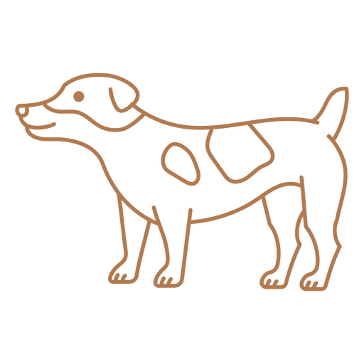 Minimalist line art of a playful dog PNG Design