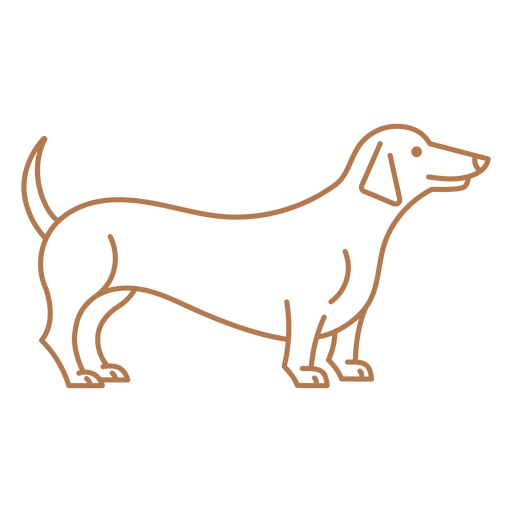 Ilustração de arte linear minimalista de um dachshund Desenho PNG
