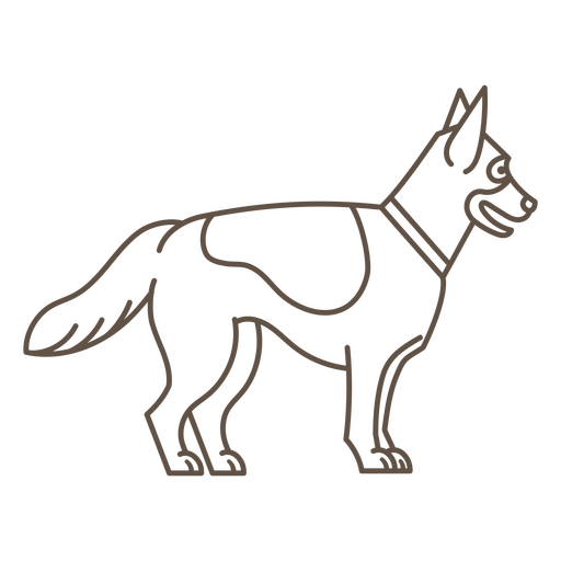 Ilustração de arte de linha estilizada de cachorro Desenho PNG