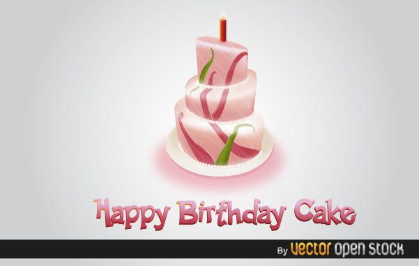 Happy Birthday Cake 3D - Vector Download