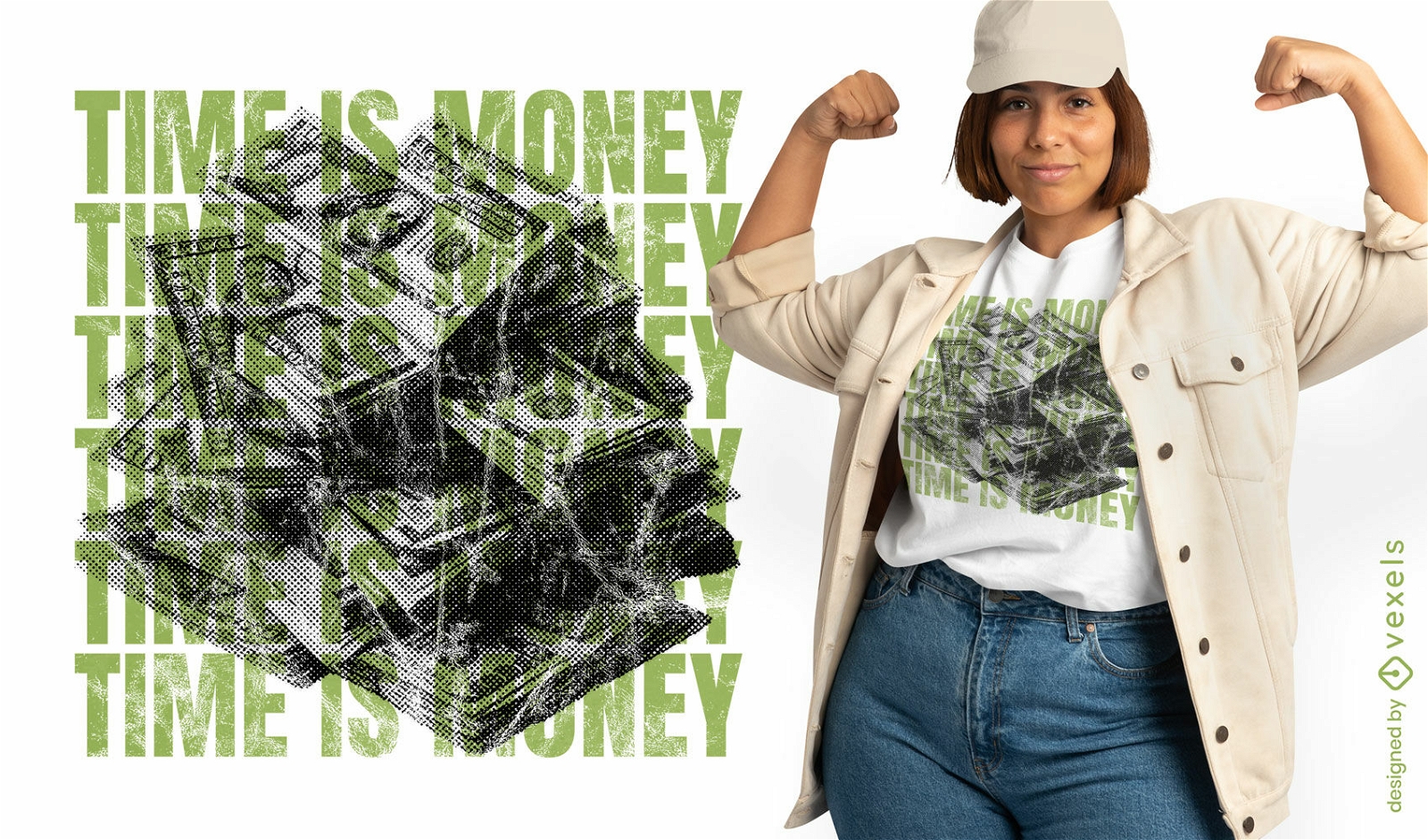 Zeit ist Geld Finanz-T-Shirt PSD