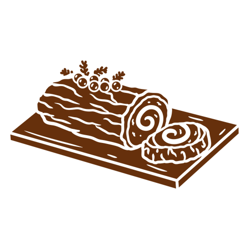 Ilustração de sobremesa rústica de tronco de Natal Desenho PNG