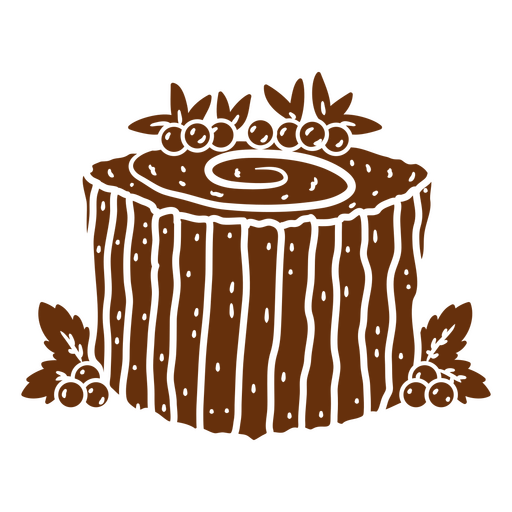 Whimsical chocolate log dessert illustration PNG Design