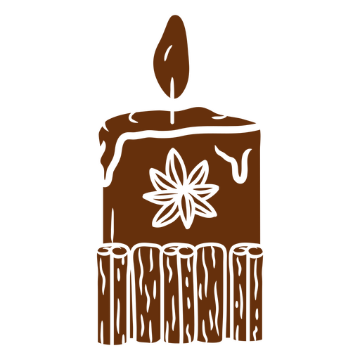Elegant candle design with floral accents PNG Design