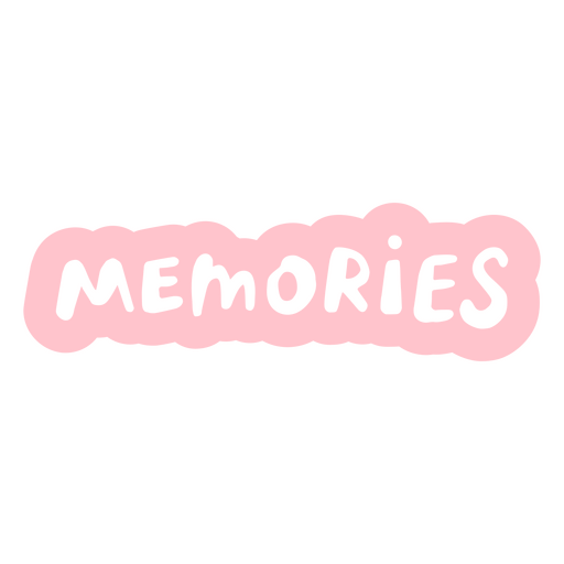 The word memories is written in pink PNG Design