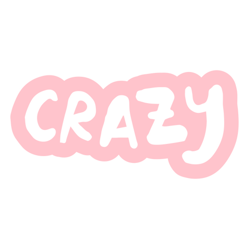 La palabra loco en rosa. Diseño PNG