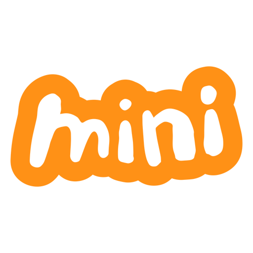 A palavra mini em laranja Desenho PNG