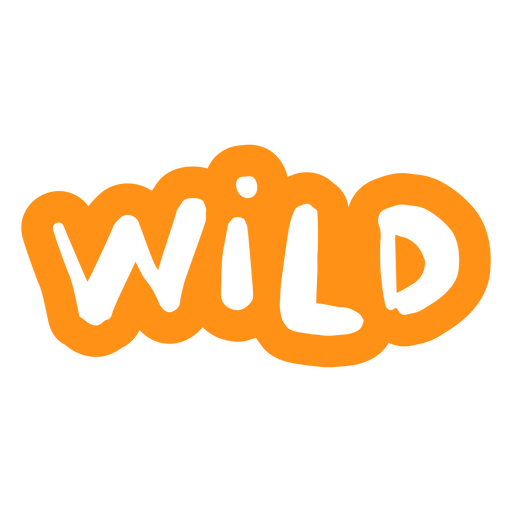The word wild in orange PNG Design