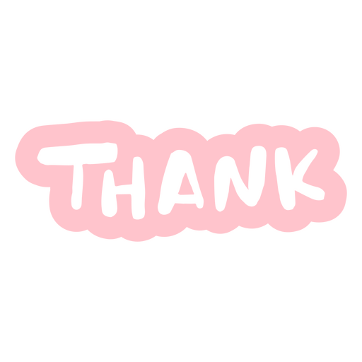 La palabra gracias en rosa. Diseño PNG