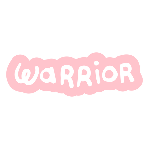 La palabra guerrero en rosa. Diseño PNG