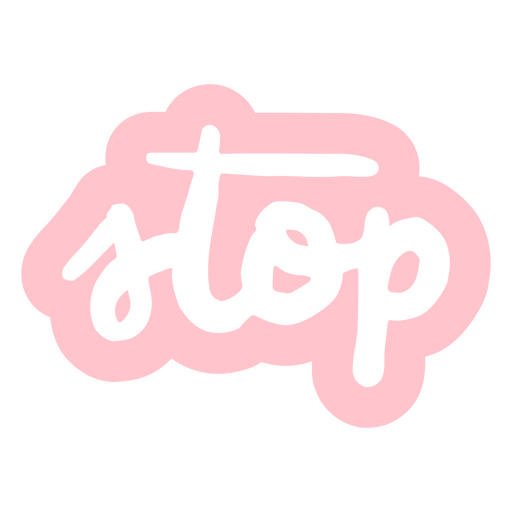 The word stop in pink PNG Design
