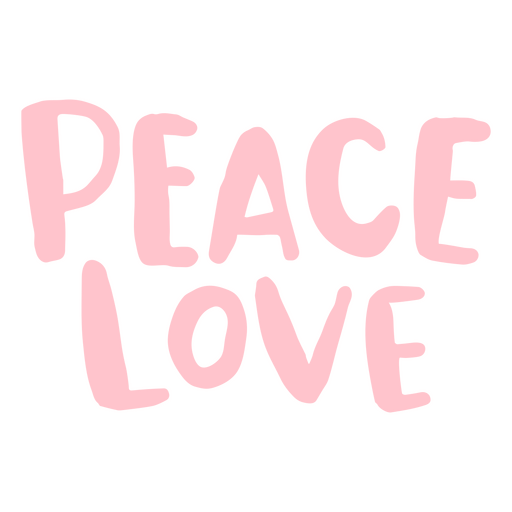 Amor de paz en letras rosas Diseño PNG