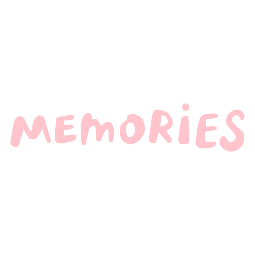 La palabra recuerdos escrita en rosa. Diseño PNG