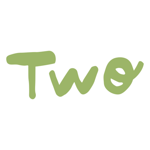 Whimsical green number two graphic design PNG Design