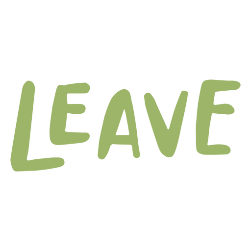 Playful leave lettering design PNG Design